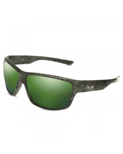HUK Spar Polarize Sunglasses - Green Mirror Lens/Matte Black 
