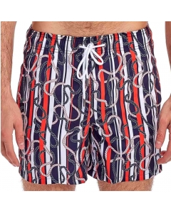 Just Nature Men's Swim Shorts - Navy Blue Ropes