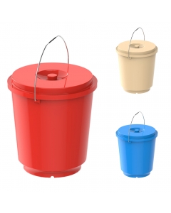 Cosmoplast Round Plastic Bucket with Steel Handles