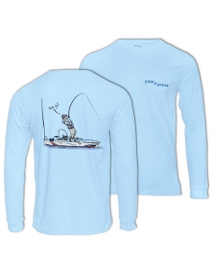 Fish2spear Long Sleeve Performance Shirt - Kayak Fishing Addict, Blue