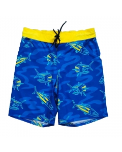Fish2spear Fishing Shorts - Kingfish (Blue with Yellow)