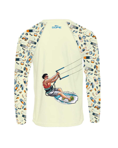 Dope Kitesurfing Long Sleeve Performance T-shirt - Creme