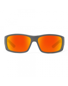 Nines Fork FR139-P Polarized Sunglasses (Matte Gray / Amber Brown Lens Orange Mirror)