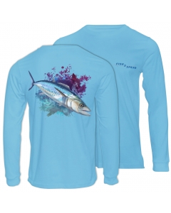 Fish2spear Long Sleeve Performance Shirt - Spanish Mackerel / King fish, Blue