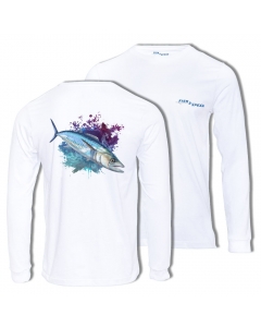 Fish2spear Long Sleeve Performance Shirt - Spanish Mackerel / King fish - White