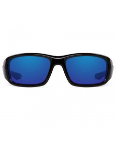 Nines HA024-P Havasu Polarized Sunglasses (Glossy Black / Gray Lens Deep Blue Mirror)
