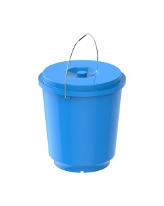 Cosmoplast EX 18L Round Plastic Bucket with Steel Handles 18 Liters with Lids - Light Blue
