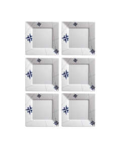 Marine Business Unbreakable Square Dinner Plate Set - Northwind (Pack of 6)